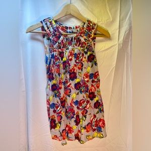 Anthropologie Ranna Gill multicolor gray floral tank tank top XS NWT
